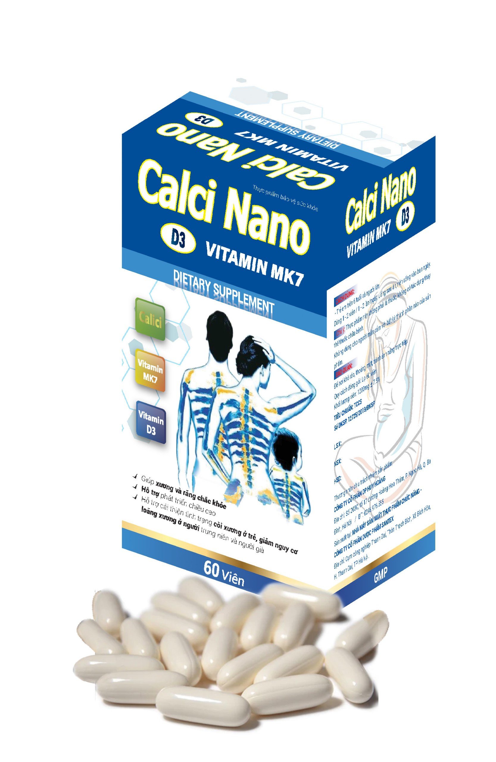 Thực phẩm bảo vệ sức khỏe Canxi nano D3 Vitamin MK7